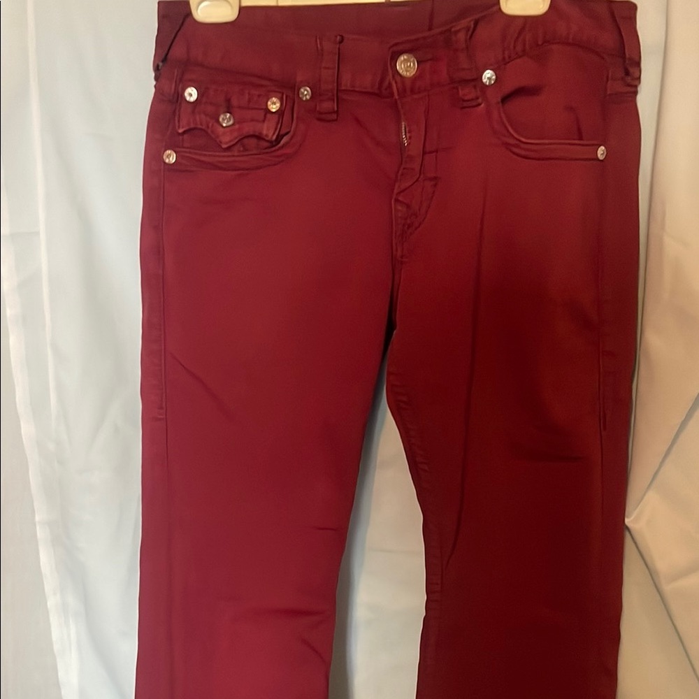 Red Straight-Leg Jeans